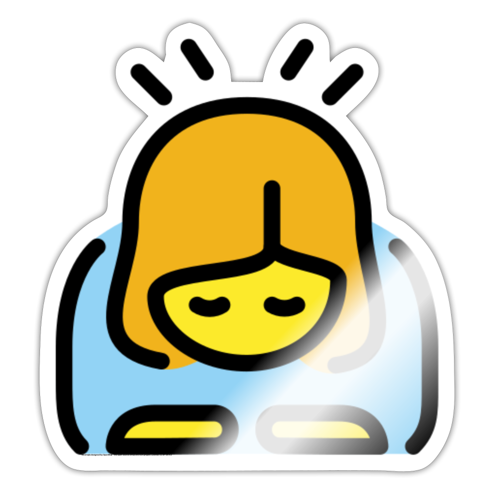 Bowing Woman Moji Sticker - Emoji.Express - white glossy