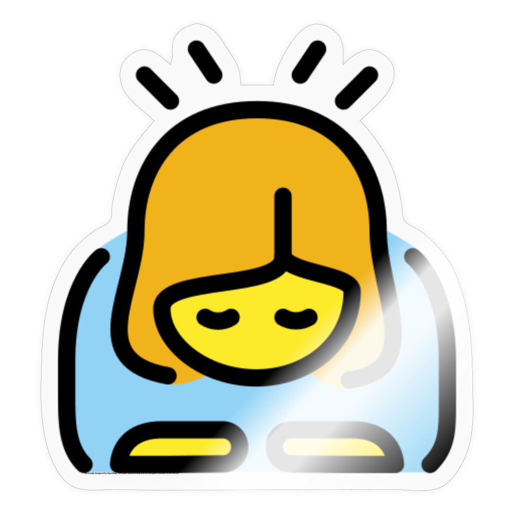 Bowing Woman Moji Sticker - Emoji.Express - transparent glossy