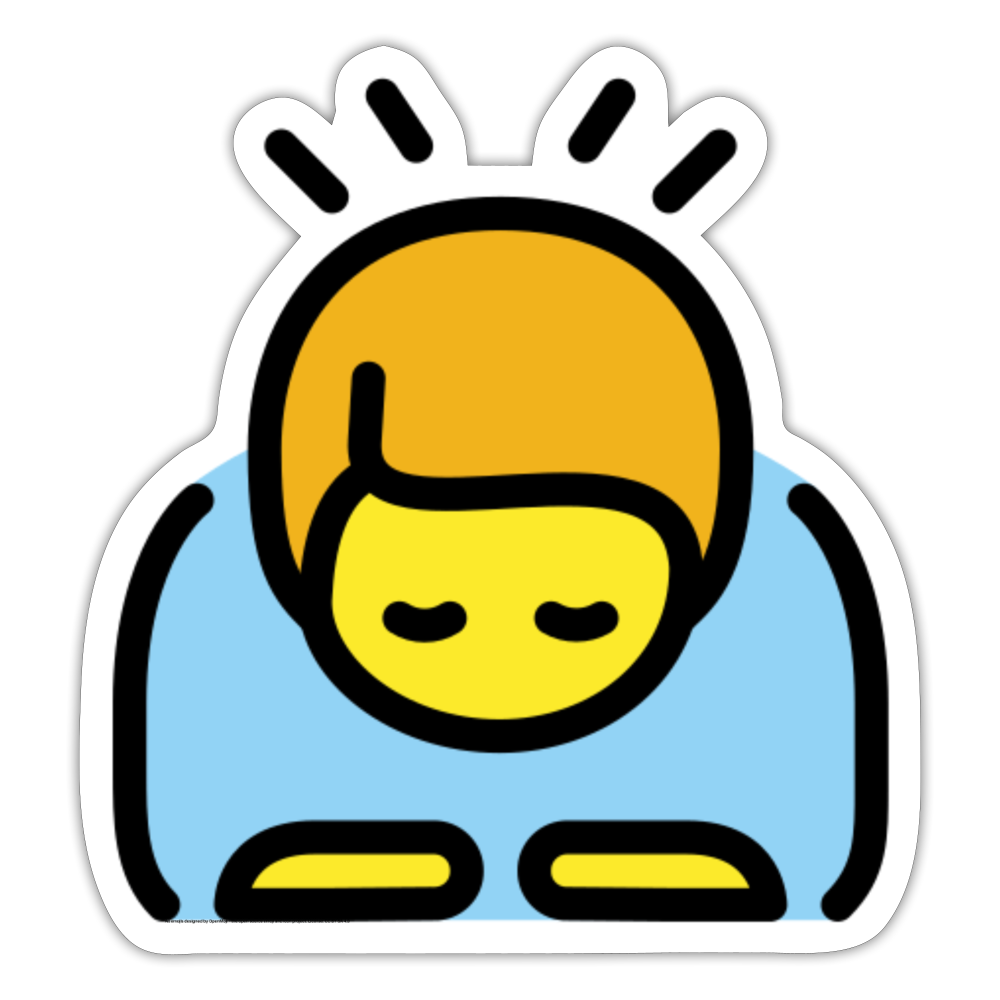 Bowing Man Moji Sticker - Emoji.Express - white matte