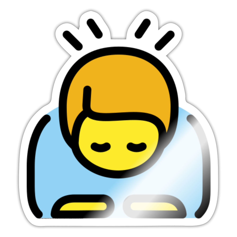 Bowing Man Moji Sticker - Emoji.Express - white glossy