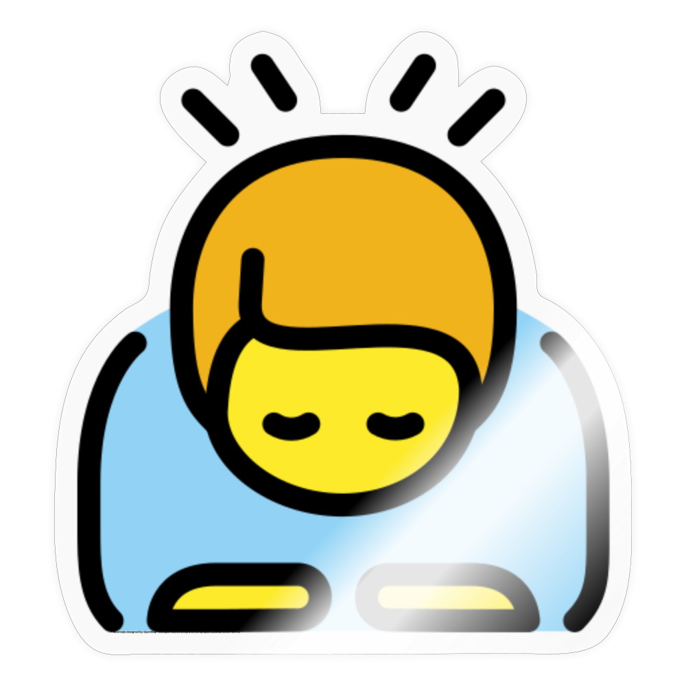 Bowing Man Moji Sticker - Emoji.Express - transparent glossy