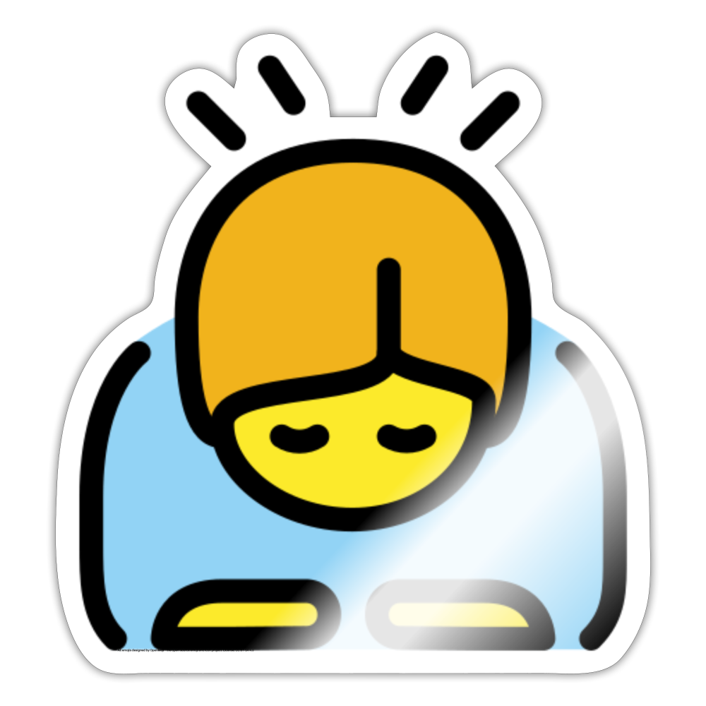 Bowing Person Moji Sticker - Emoji.Express - white glossy
