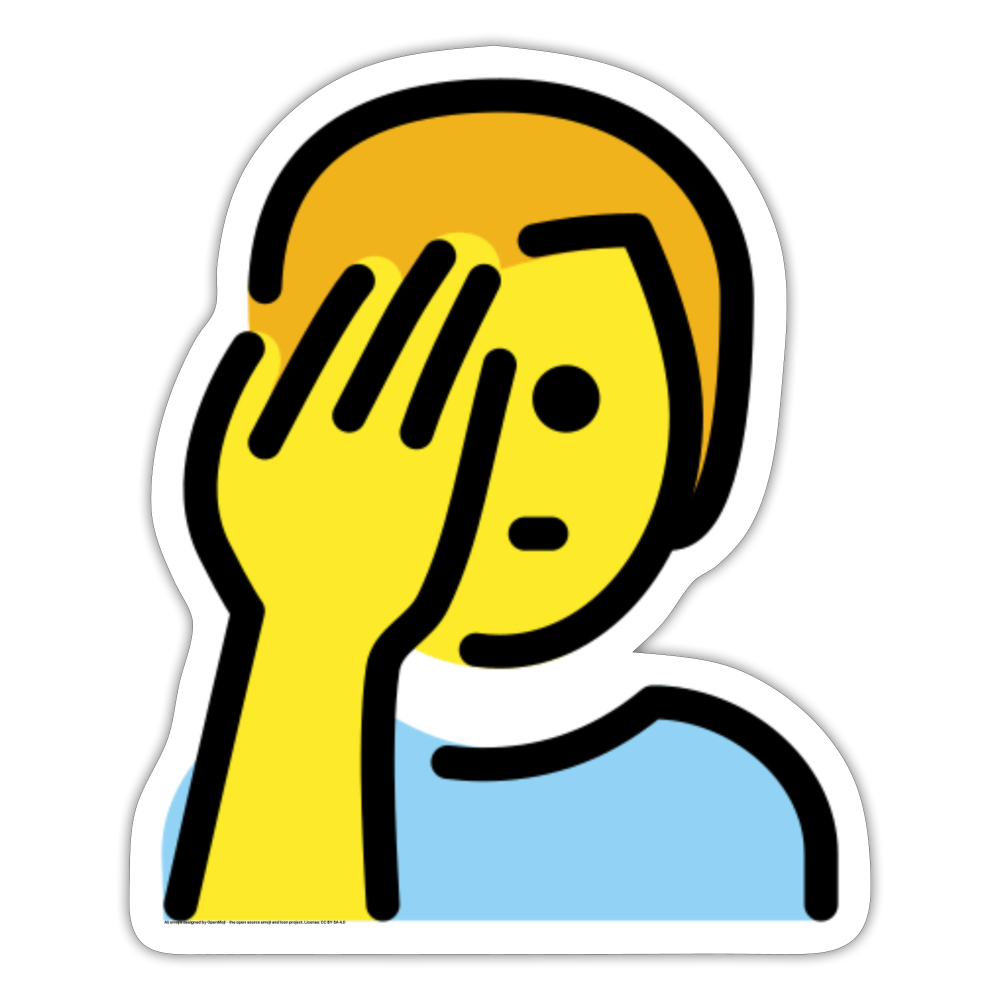 Man FacePalming Moji Sticker - Emoji.Express - white matte