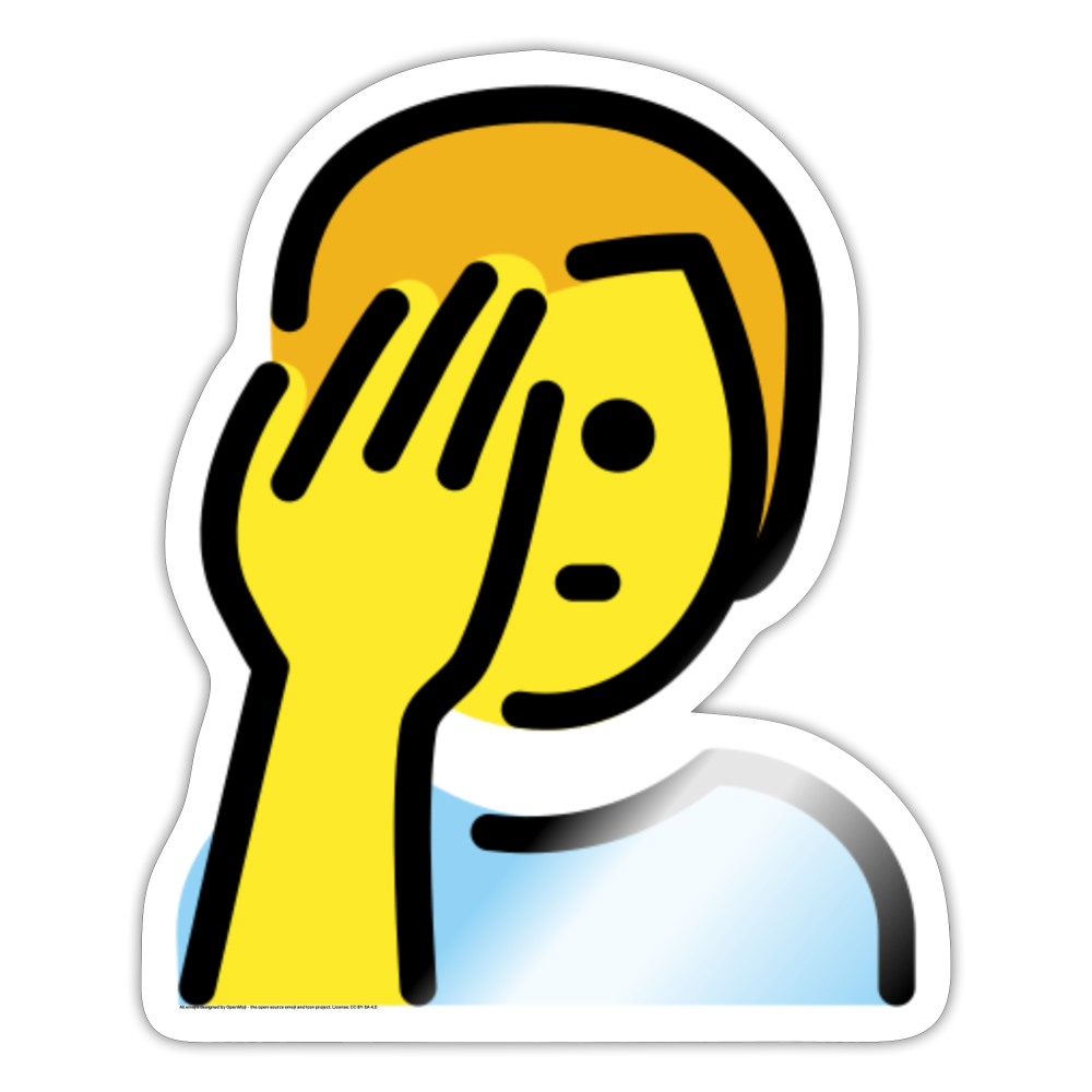 Man FacePalming Moji Sticker - Emoji.Express - white glossy