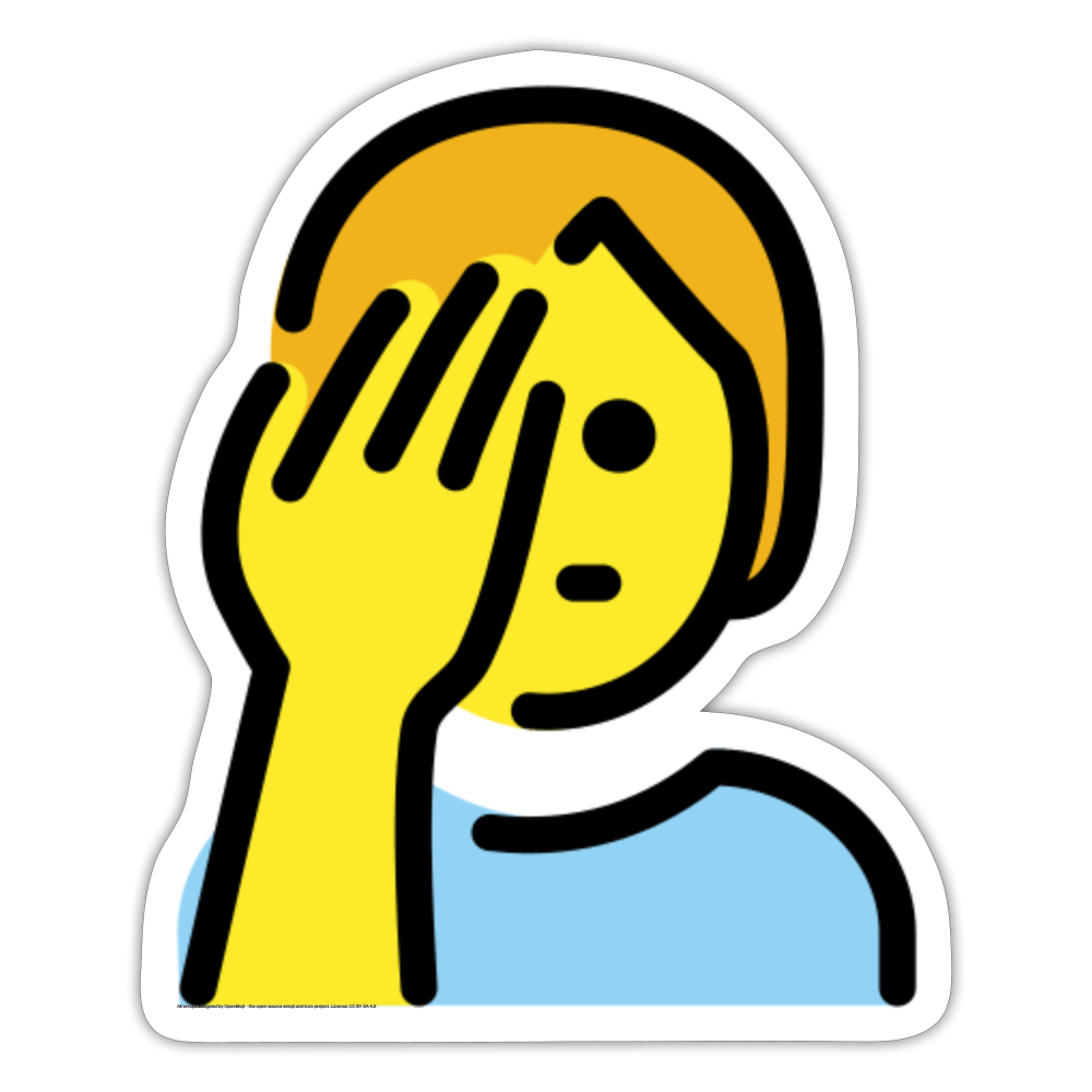 Person FacePalming Moji Sticker - Emoji.Express - white matte