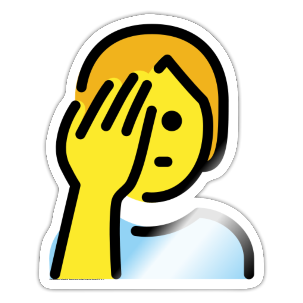 Person FacePalming Moji Sticker - Emoji.Express - white glossy