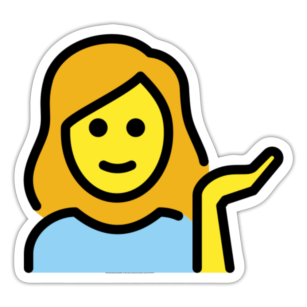 Woman Tipping Hand Moji Sticker - Emoji.Express - white matte