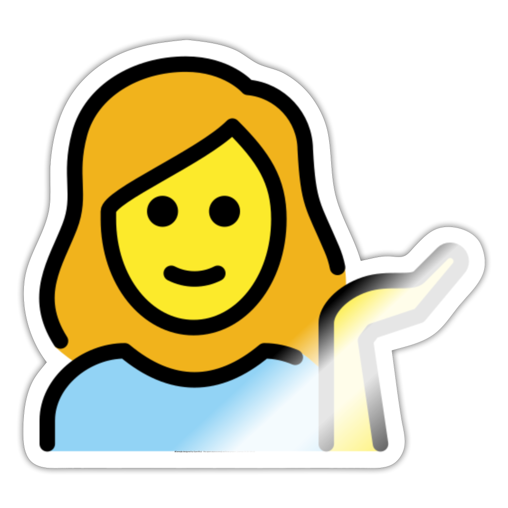 Woman Tipping Hand Moji Sticker - Emoji.Express - white glossy
