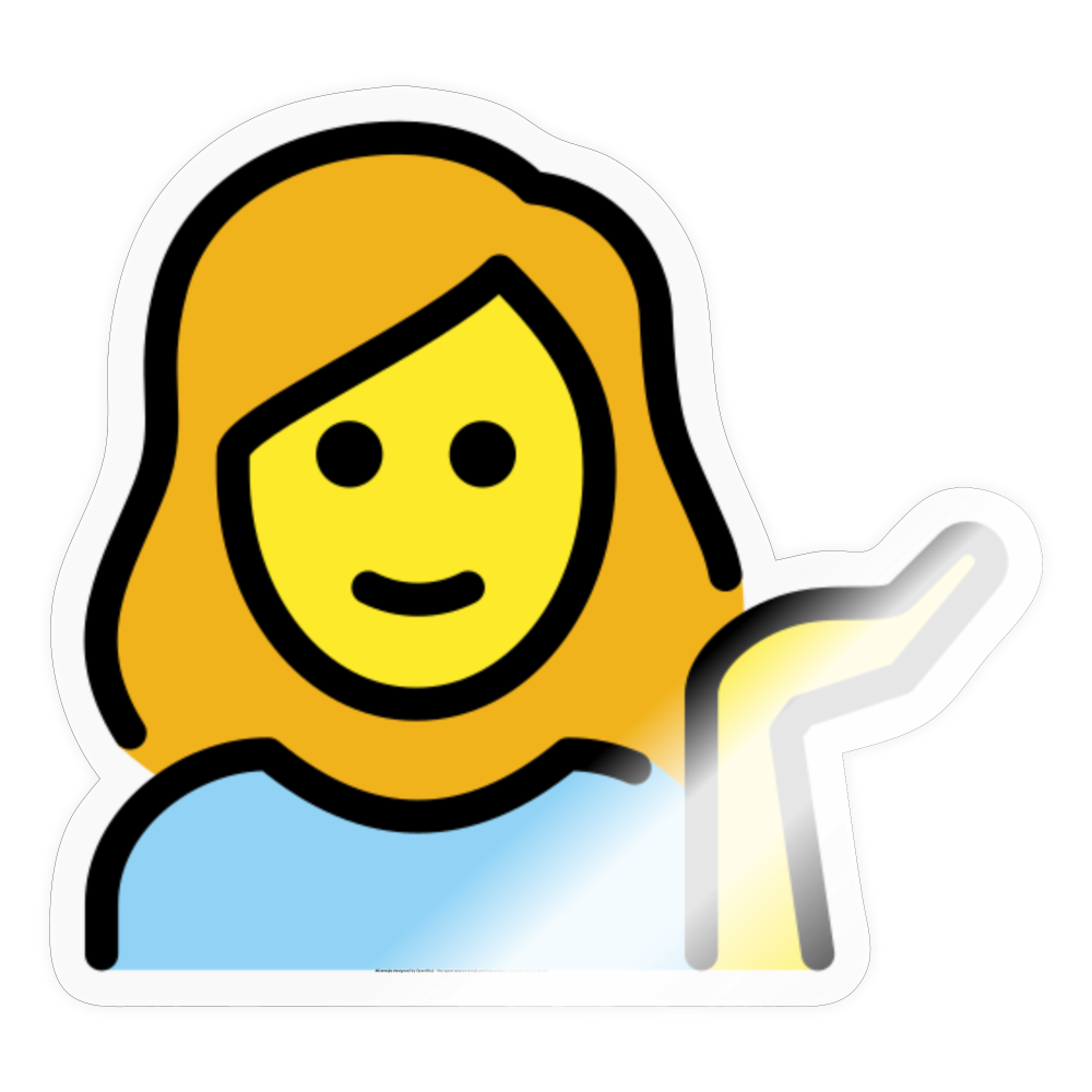 Woman Tipping Hand Moji Sticker - Emoji.Express - transparent glossy
