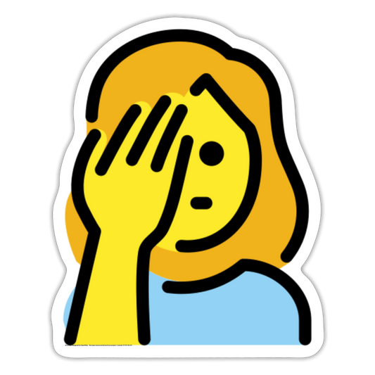 Woman FacePalming Moji Sticker - Emoji.Express - white matte