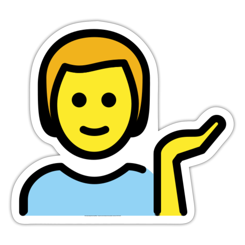 Man Tipping Hand Moji Sticker - Emoji.Express - white matte