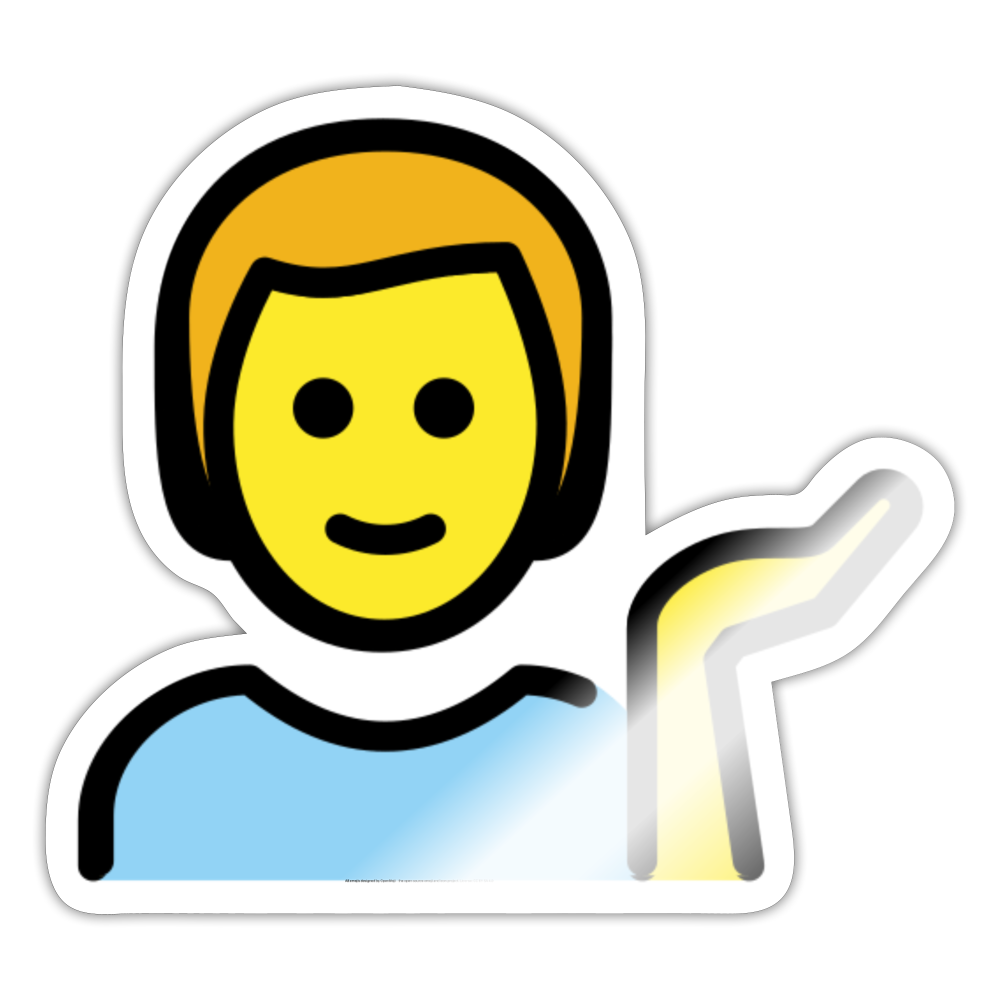 Man Tipping Hand Moji Sticker - Emoji.Express - white glossy