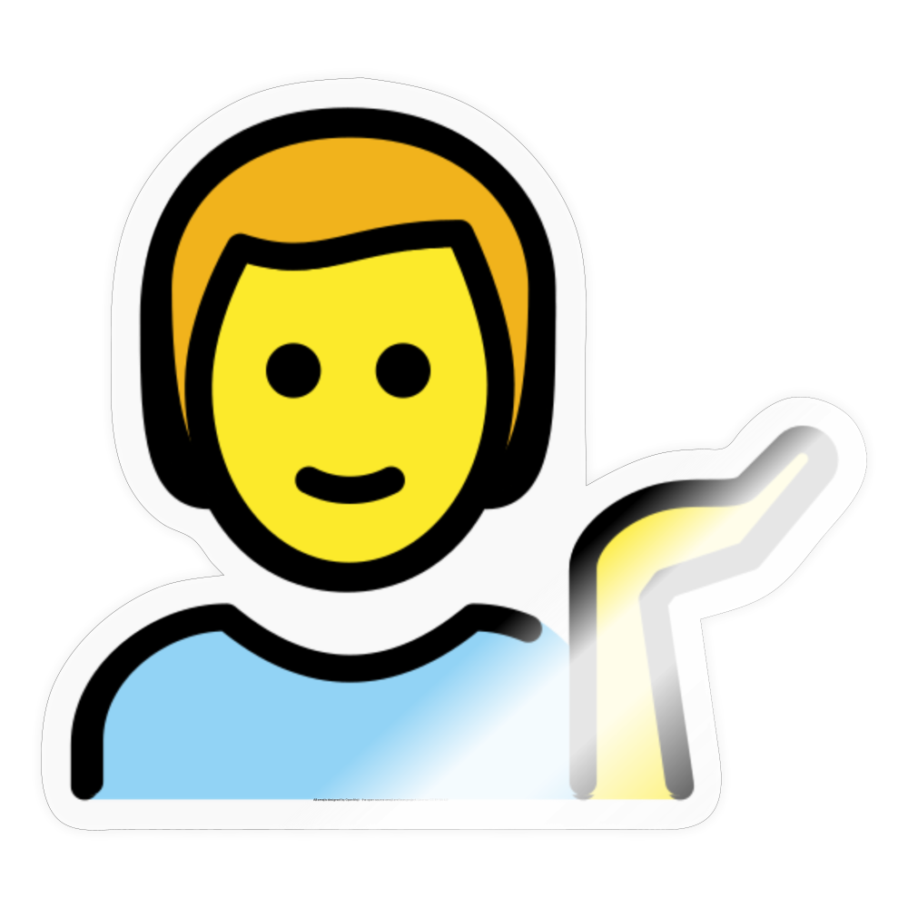 Man Tipping Hand Moji Sticker - Emoji.Express - transparent glossy