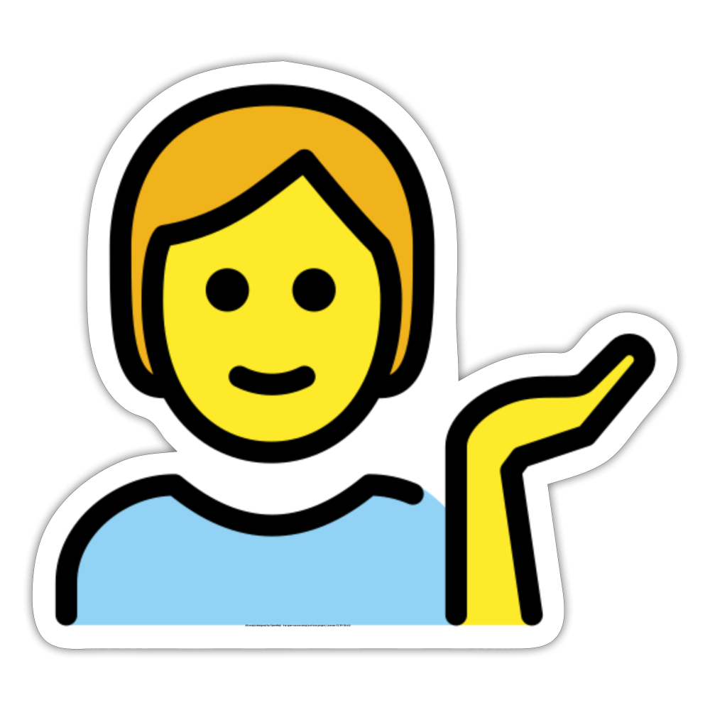Person Tipping Hand Moji Sticker - Emoji.Express - white matte