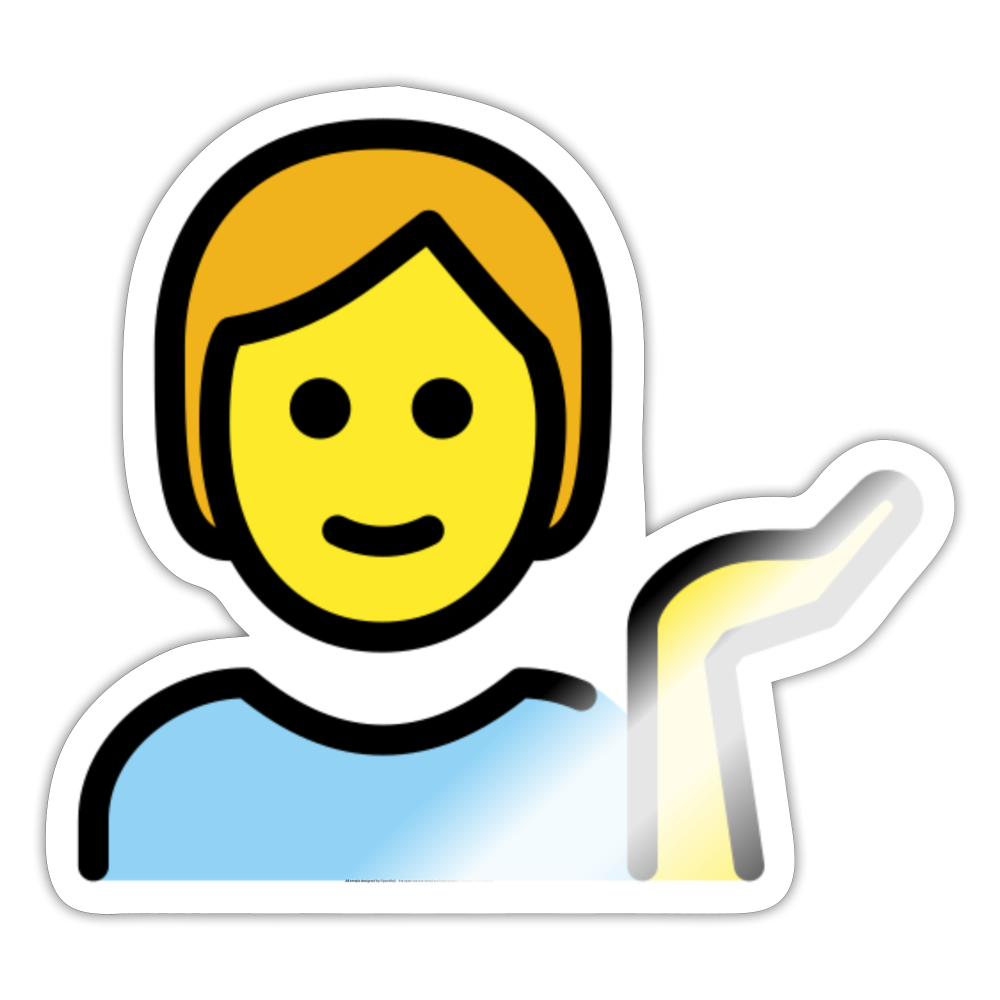 Person Tipping Hand Moji Sticker - Emoji.Express - white glossy