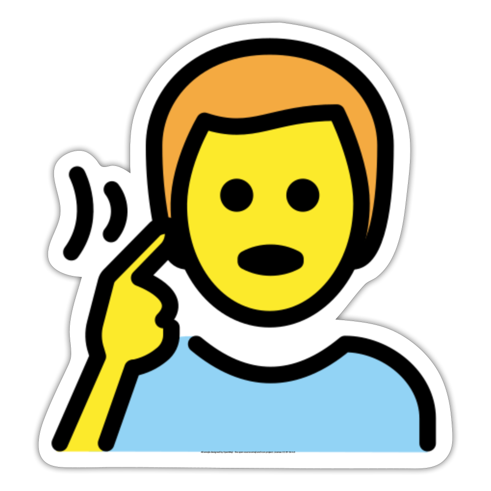 Deaf Man Moji Sticker - Emoji.Express - white matte