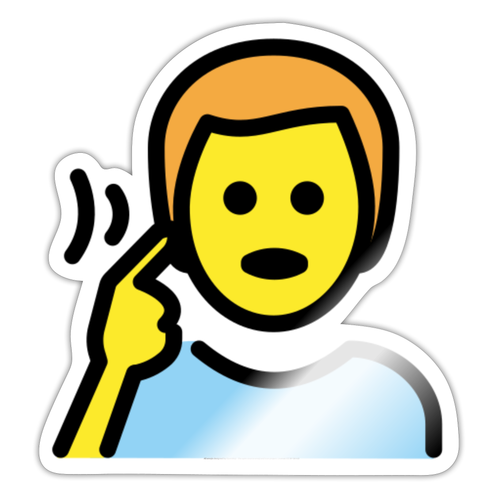 Deaf Man Moji Sticker - Emoji.Express - white glossy