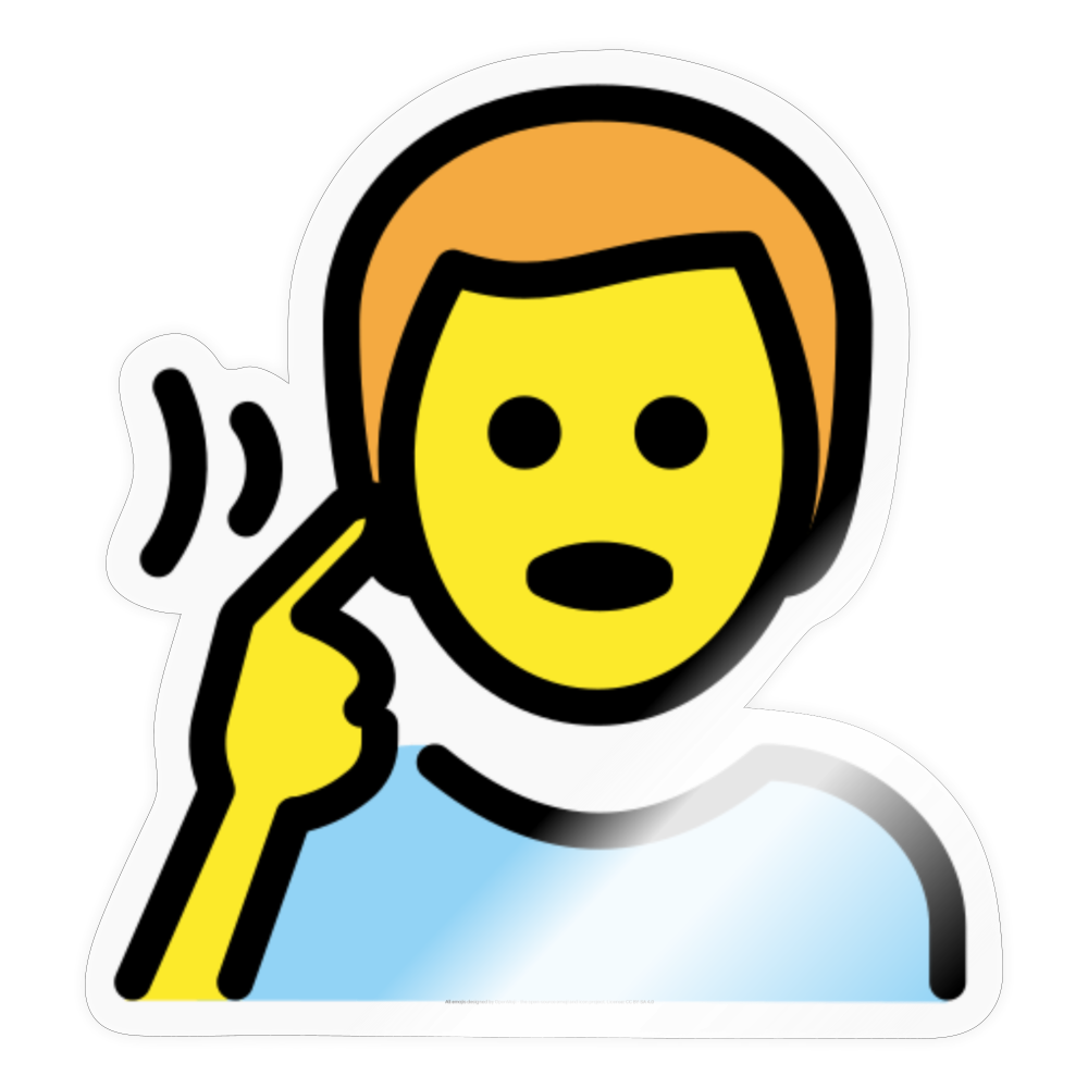 Deaf Man Moji Sticker - Emoji.Express - transparent glossy