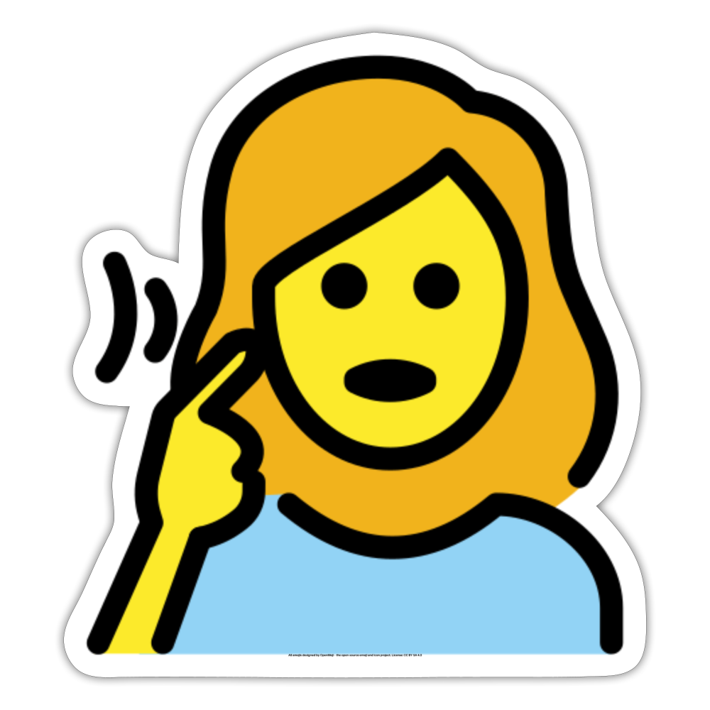 Deaf Woman Moji Sticker - Emoji.Express - white matte