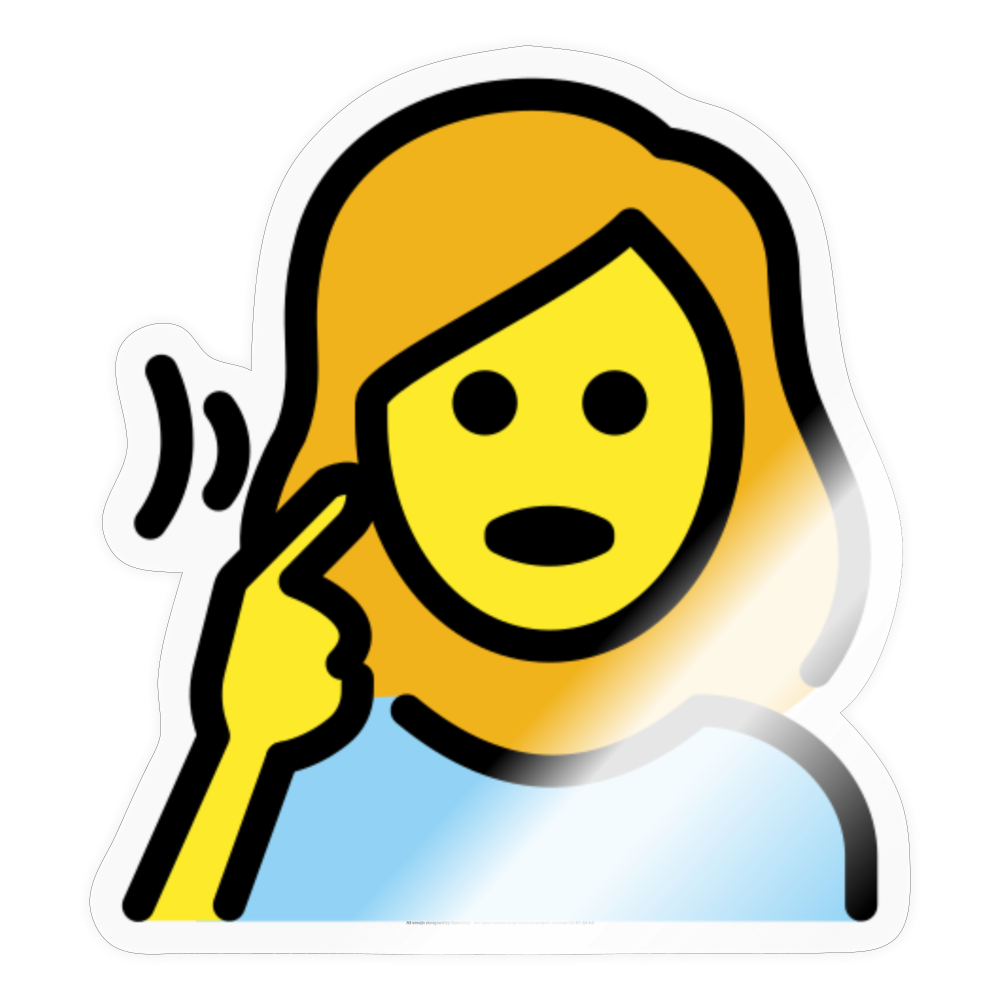 Deaf Woman Moji Sticker - Emoji.Express - transparent glossy