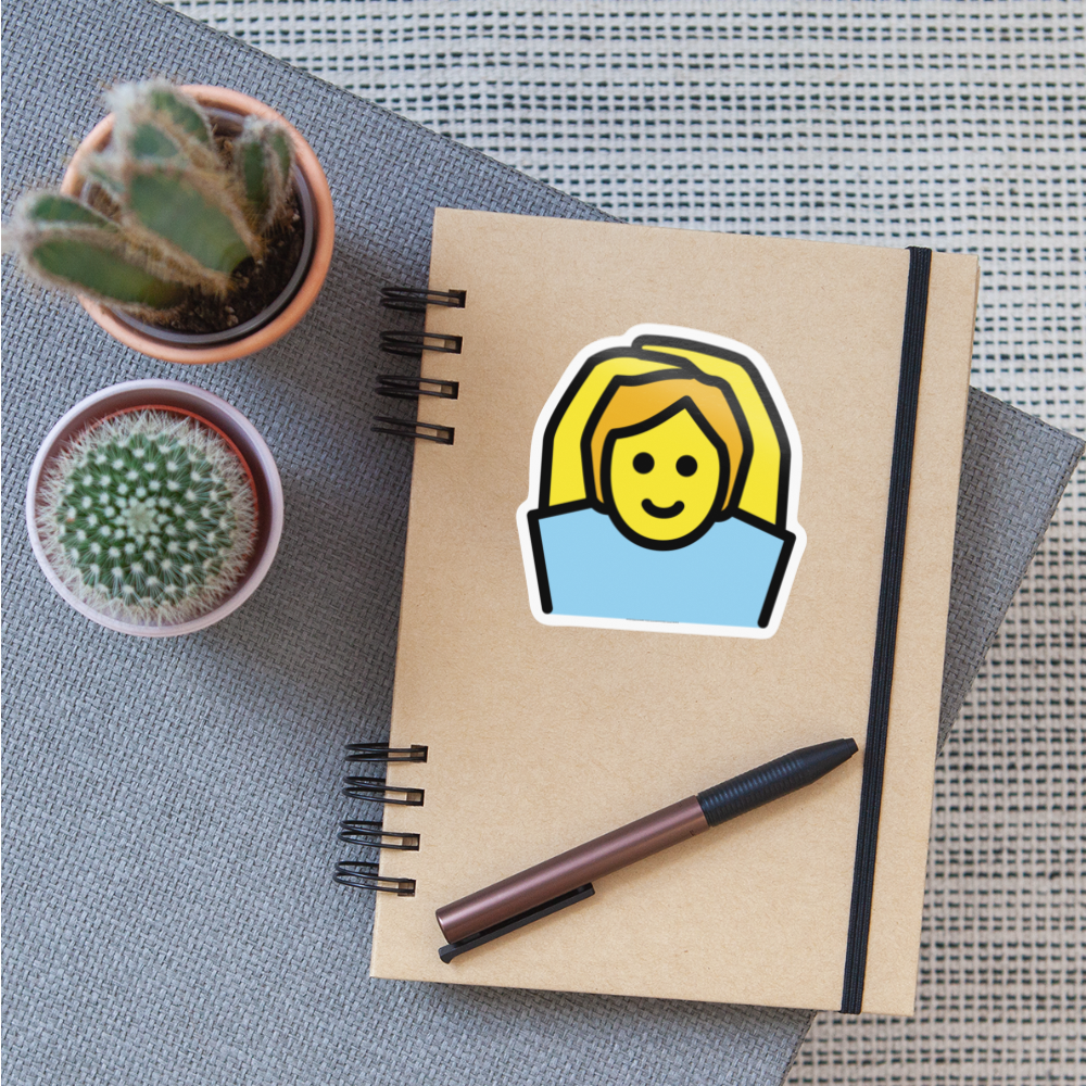 Person Gesturing OK Moji Sticker - Emoji.Express - white glossy