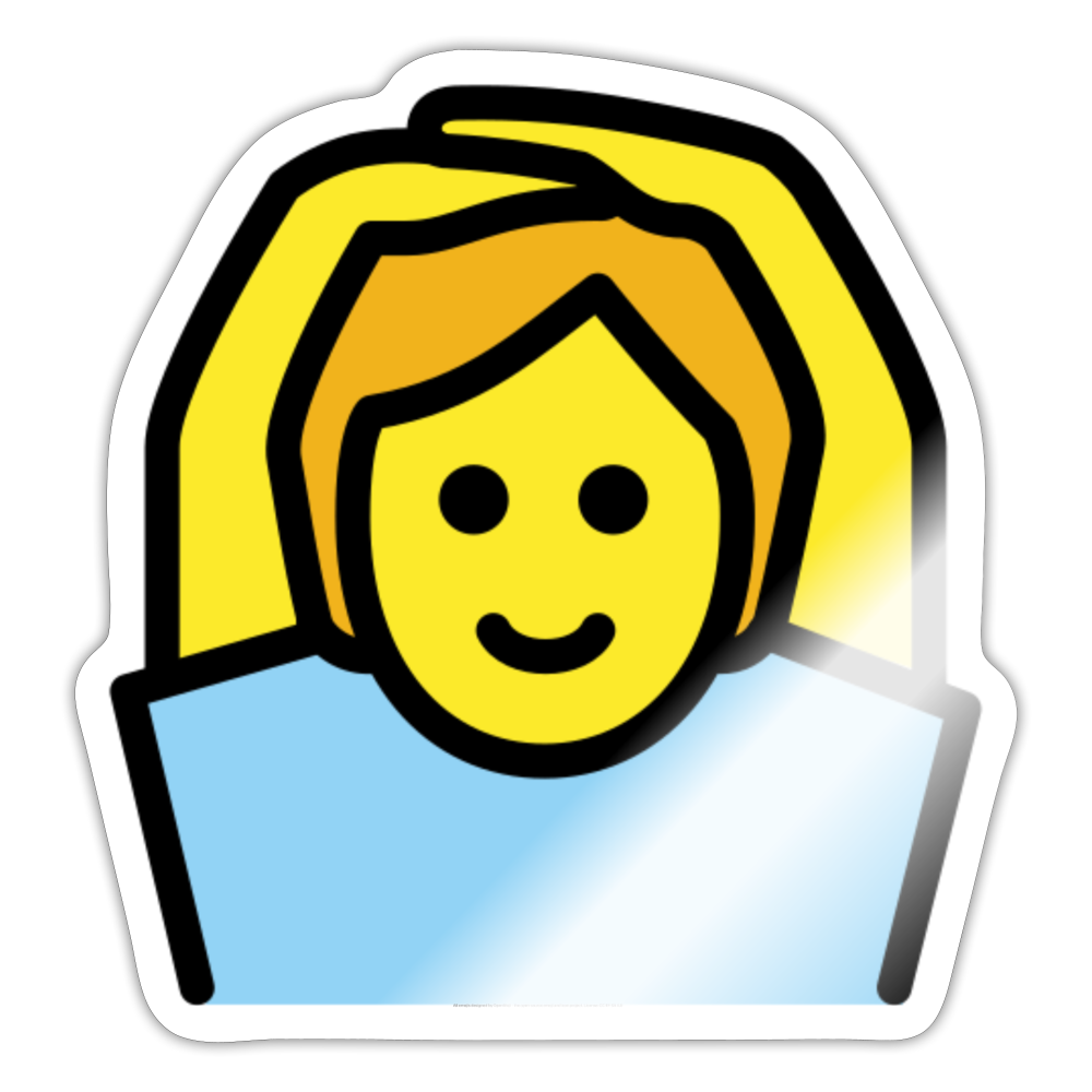 Person Gesturing OK Moji Sticker - Emoji.Express - white glossy