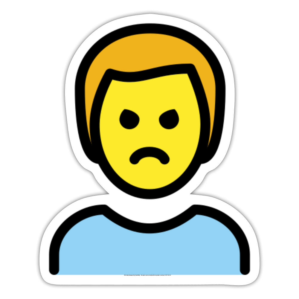 Man Pouting Moji Sticker - Emoji.Express - white matte