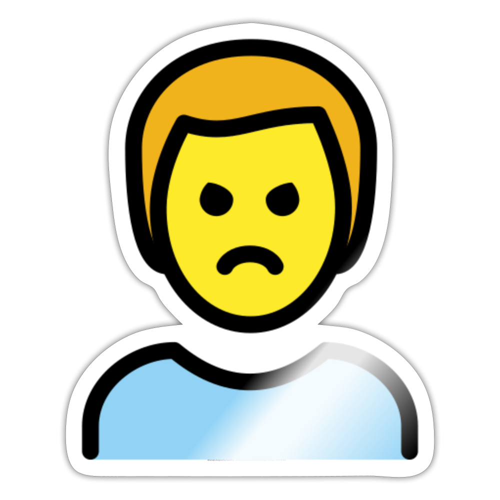 Man Pouting Moji Sticker - Emoji.Express - white glossy