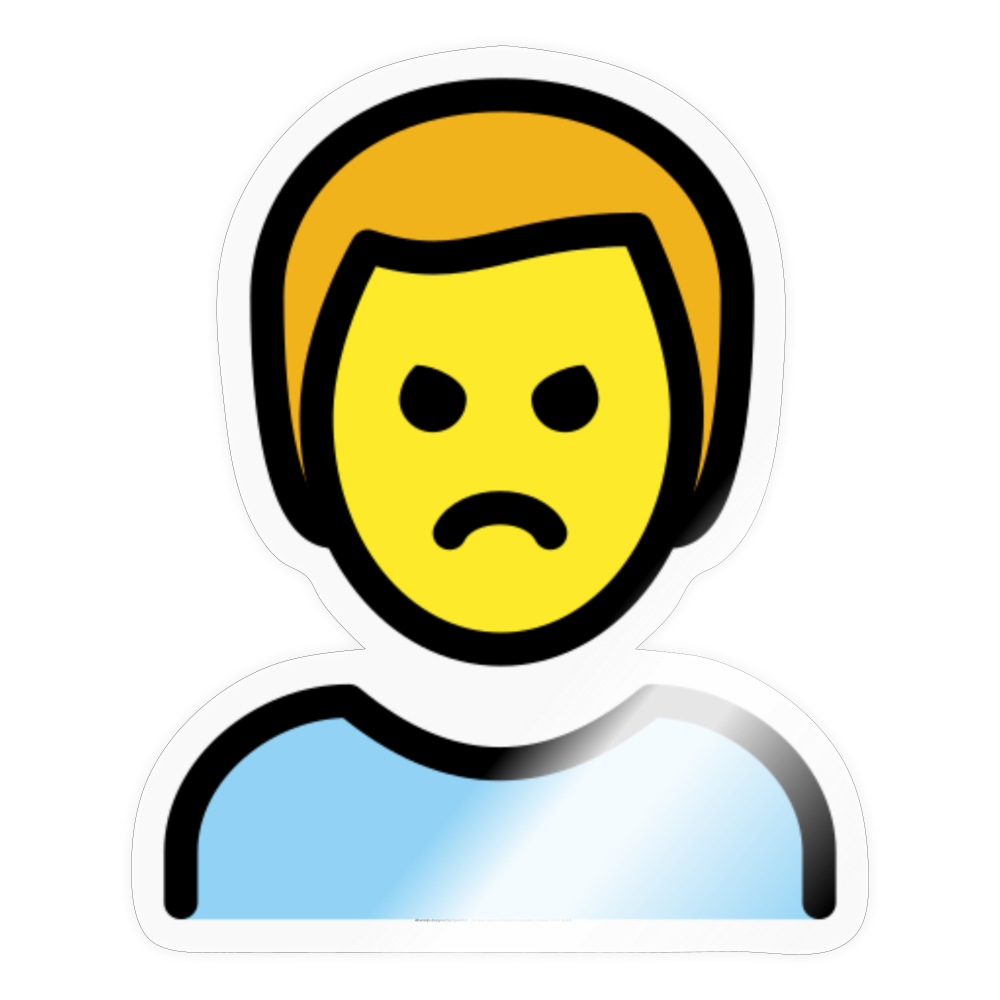 Man Pouting Moji Sticker - Emoji.Express - transparent glossy