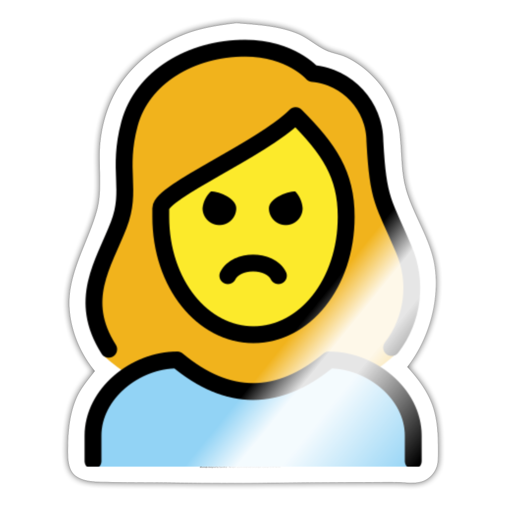 Woman Pouting Moji Sticker - Emoji.Express - white glossy