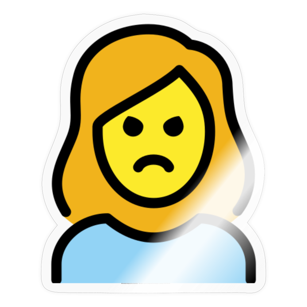Woman Pouting Moji Sticker - Emoji.Express - transparent glossy