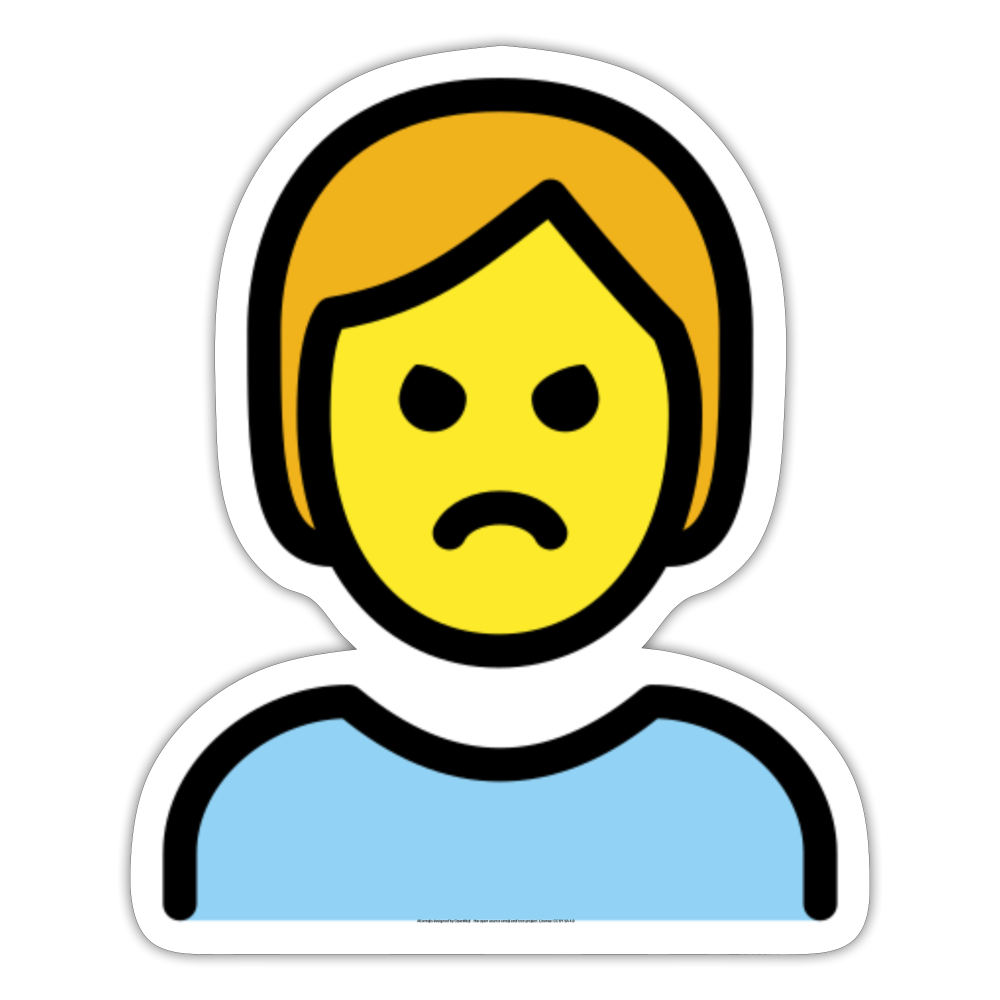 Person Pouting Moji Sticker - Emoji.Express - white matte