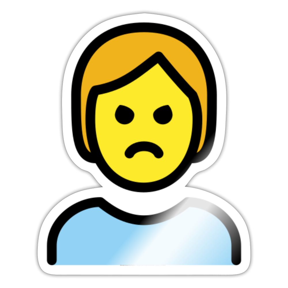 Person Pouting Moji Sticker - Emoji.Express - white glossy