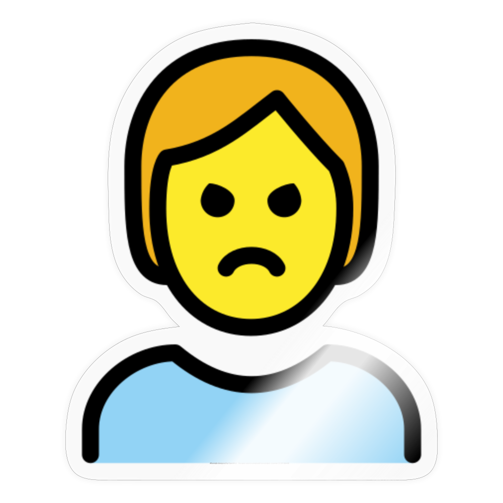 Person Pouting Moji Sticker - Emoji.Express - transparent glossy