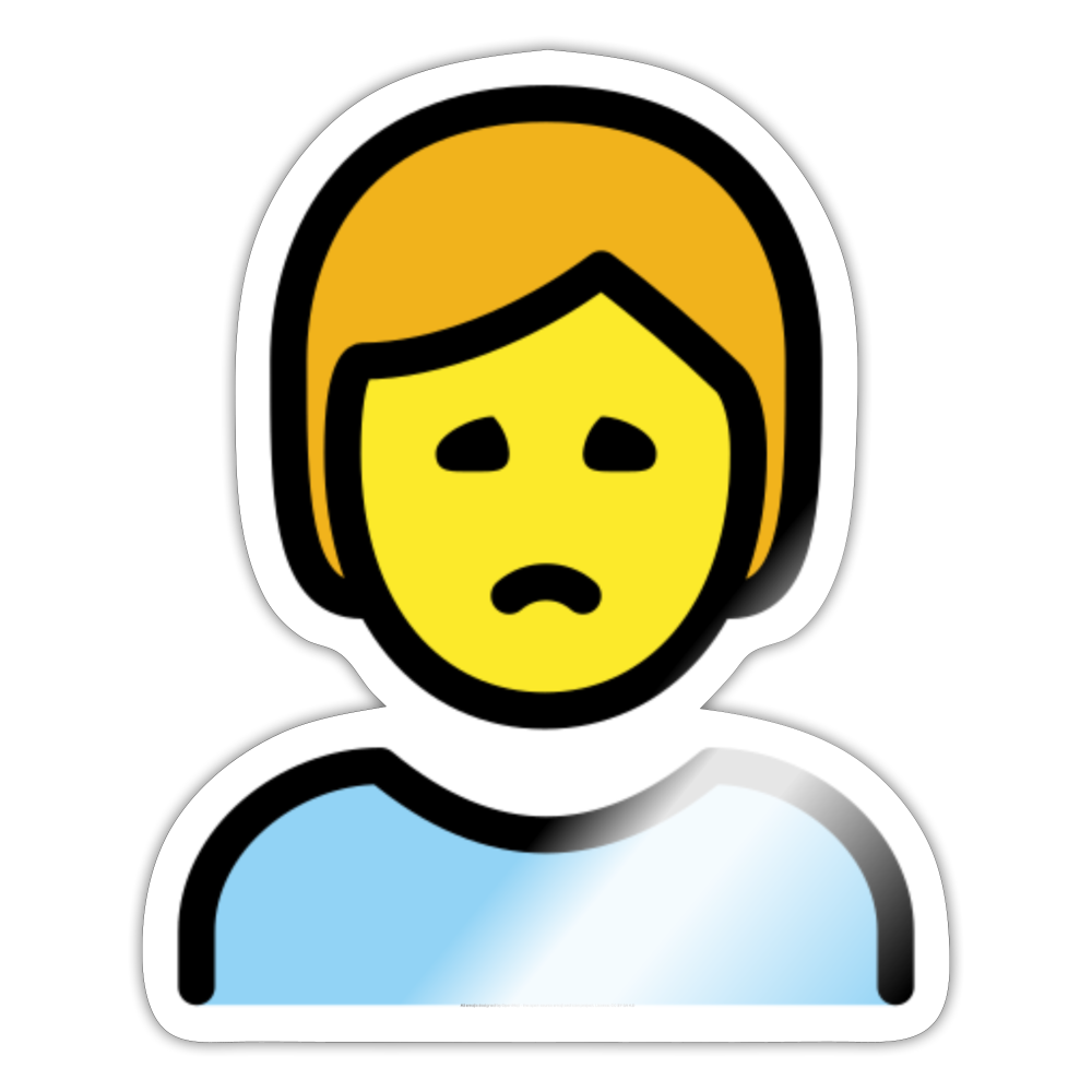 Person Frowning Moji Sticker - Emoji.Express - white glossy
