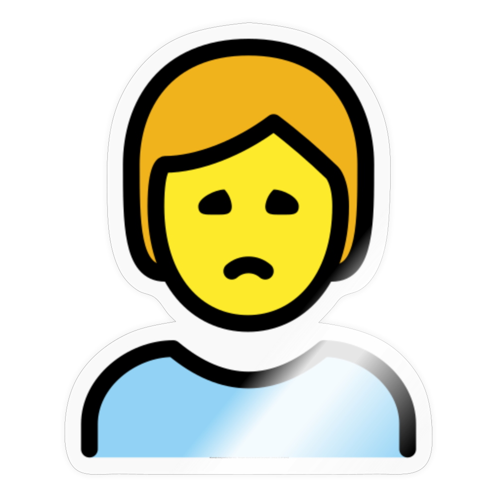 Person Frowning Moji Sticker - Emoji.Express - transparent glossy