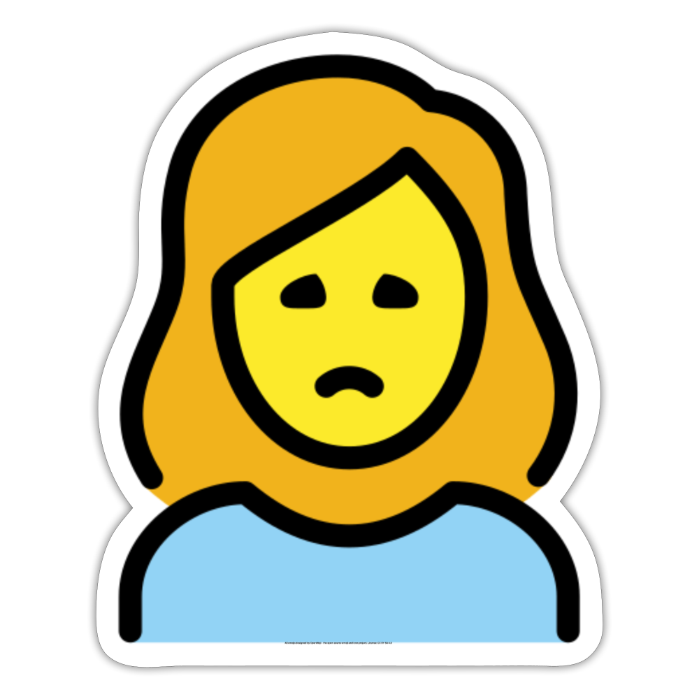 Woman Frowning Moji Sticker - Emoji.Express - white matte