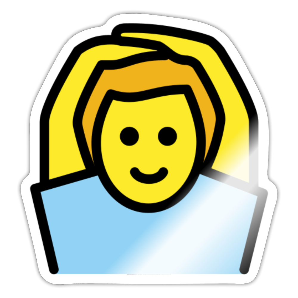 Man Gesturing OK Moji Sticker - Emoji.Express - white glossy