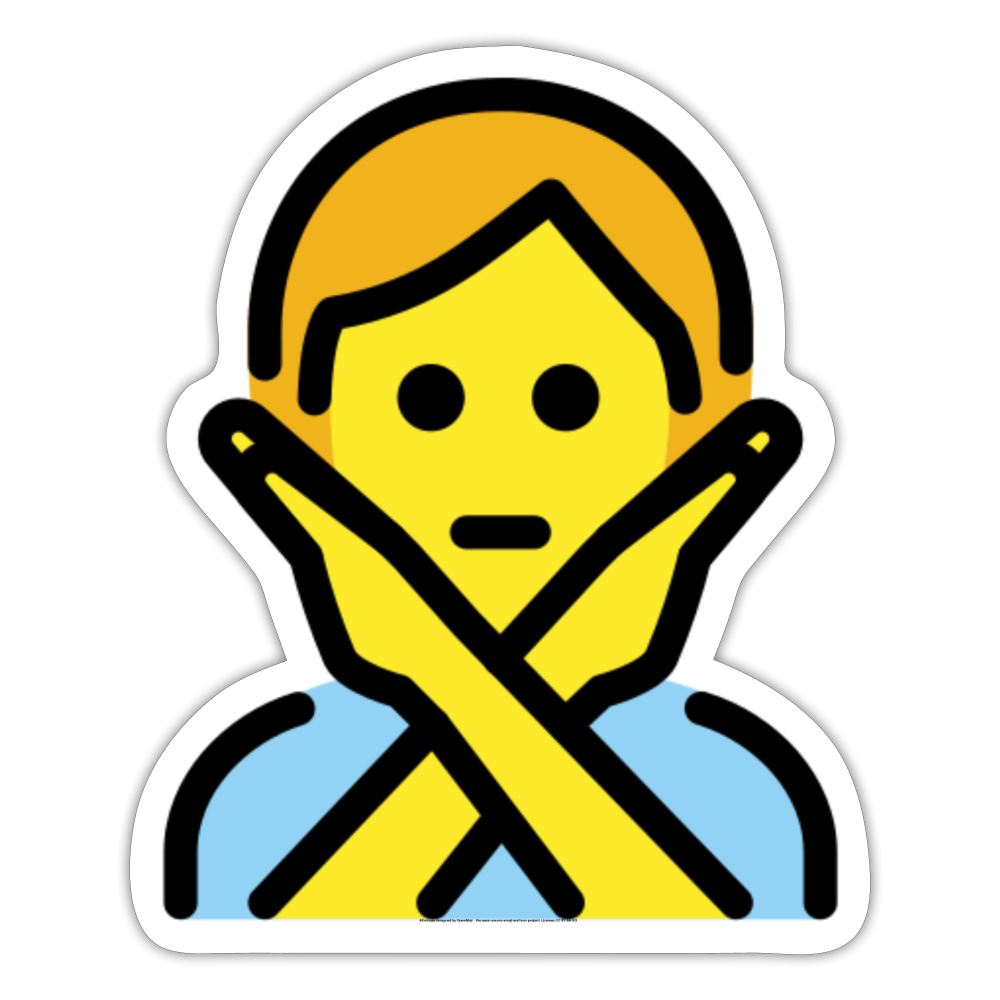 Person Gesturing NO Moji Sticker - Emoji.Express - white matte