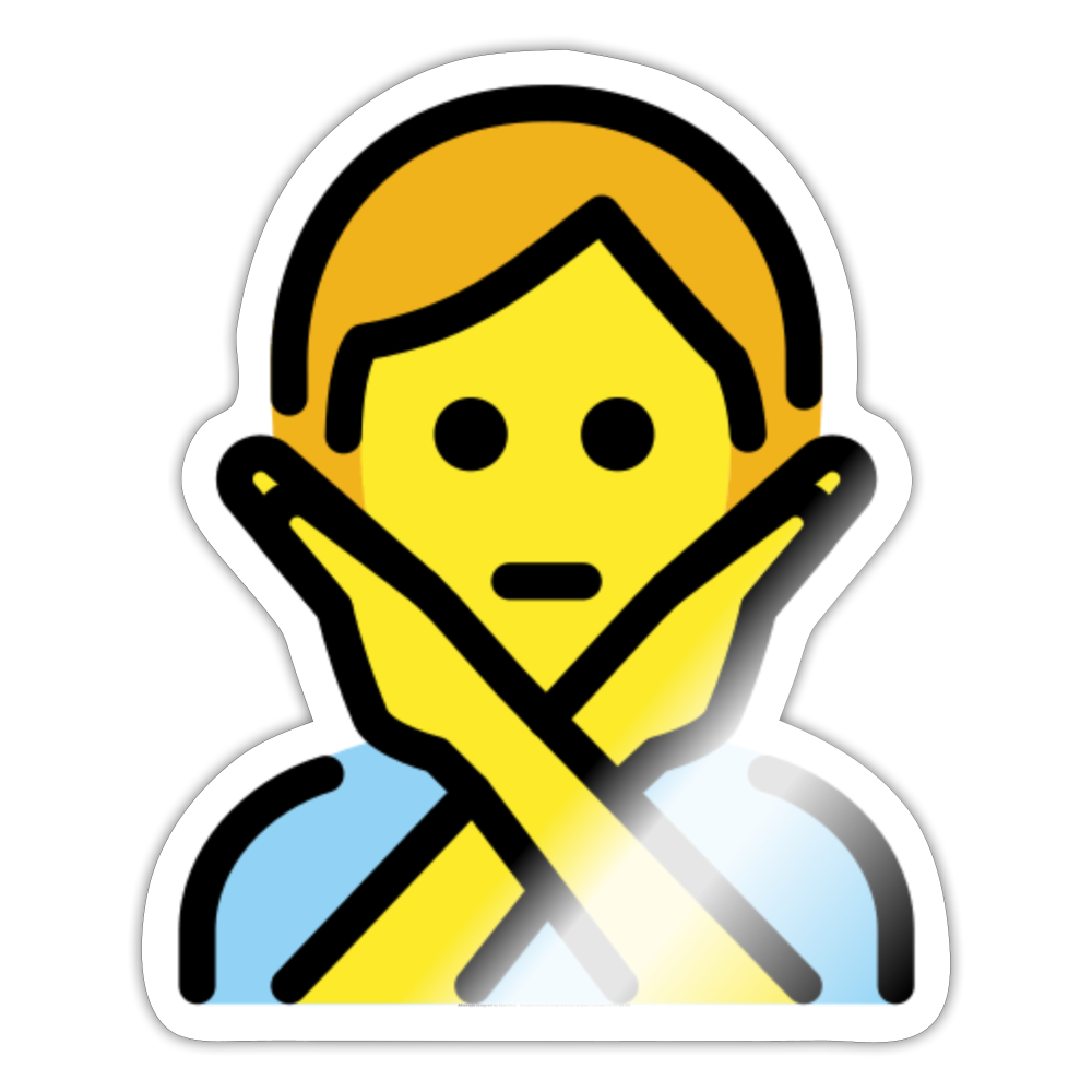 Person Gesturing NO Moji Sticker - Emoji.Express - white glossy