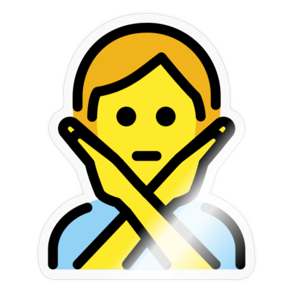 Person Gesturing NO Moji Sticker - Emoji.Express - transparent glossy