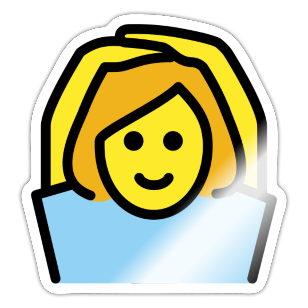 Woman Gesturing OK Moji Sticker - Emoji.Express - white glossy