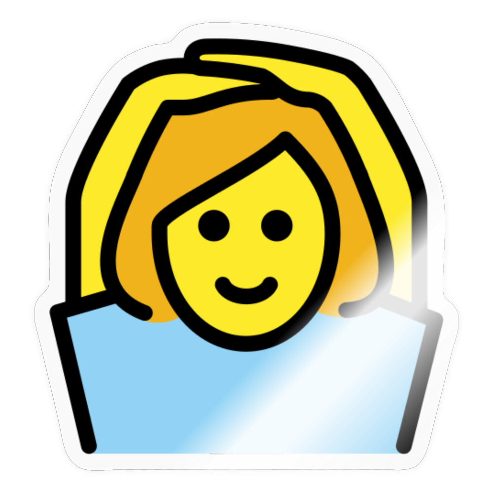 Woman Gesturing OK Moji Sticker - Emoji.Express - transparent glossy