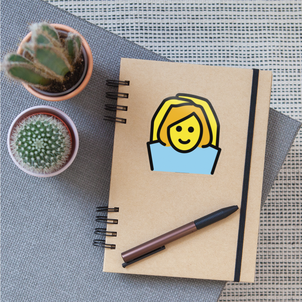 Woman Gesturing OK Moji Sticker - Emoji.Express - transparent glossy