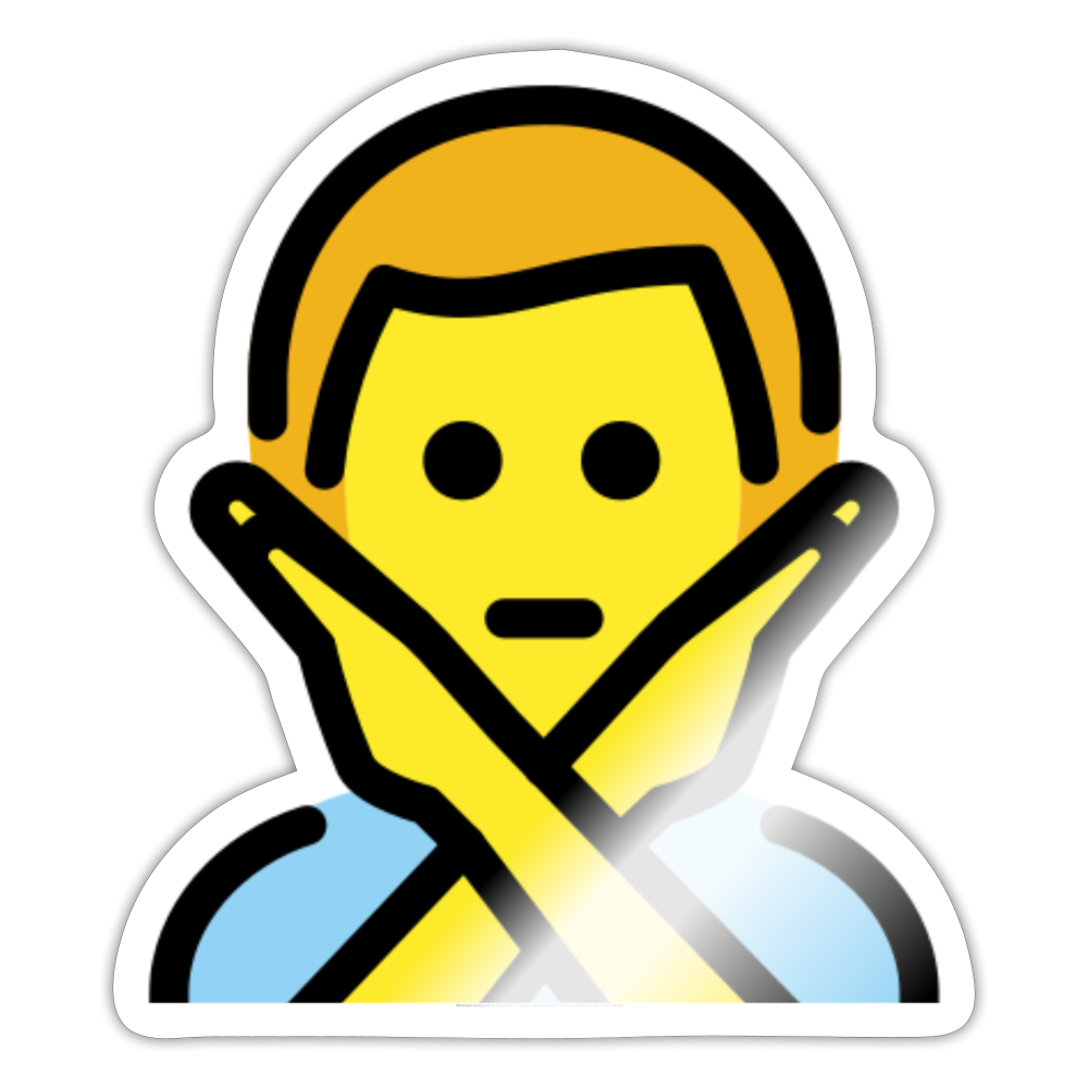 Man Gesturing NO Moji Sticker - Emoji.Express - white glossy