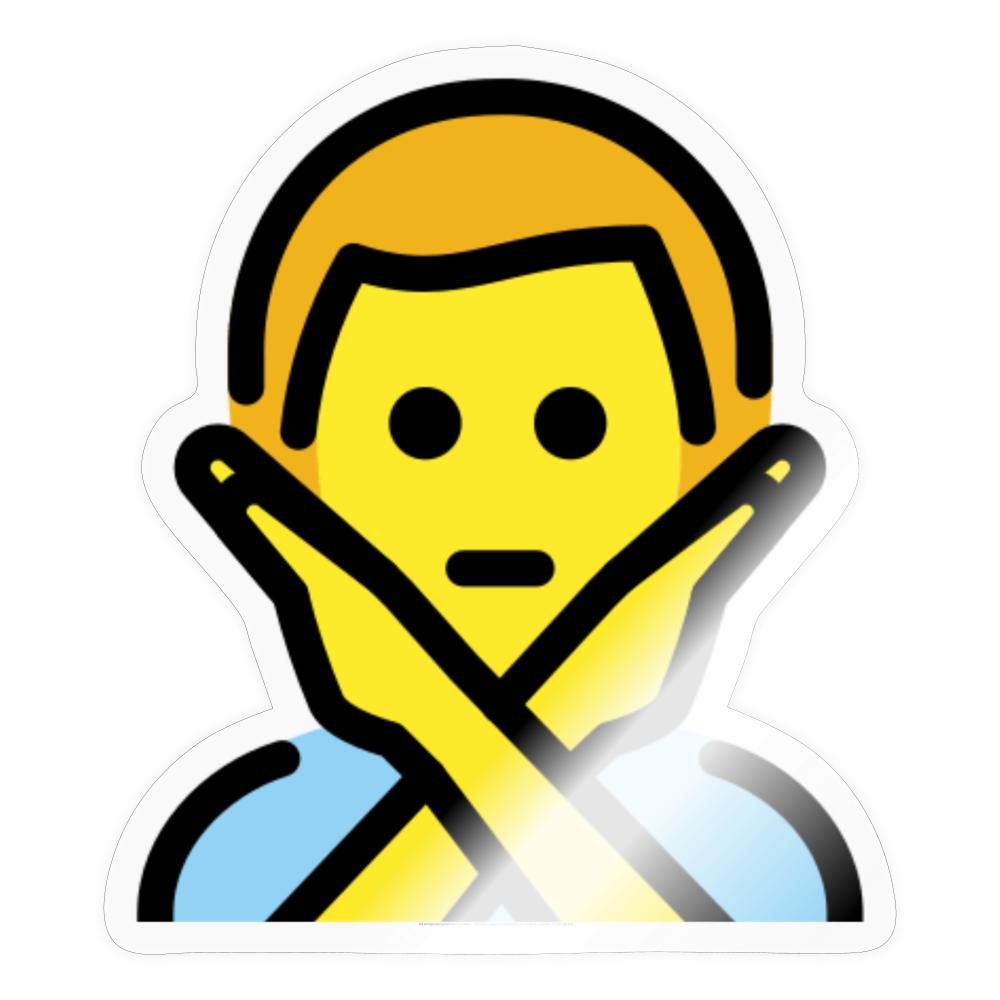 Man Gesturing NO Moji Sticker - Emoji.Express - transparent glossy