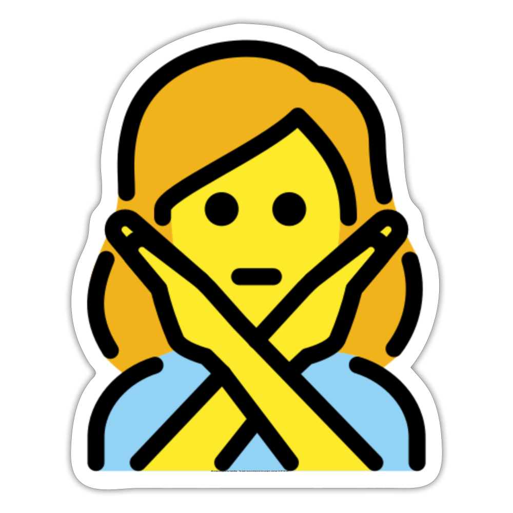 Woman Gesturing NO Moji Sticker - Emoji.Express - white matte
