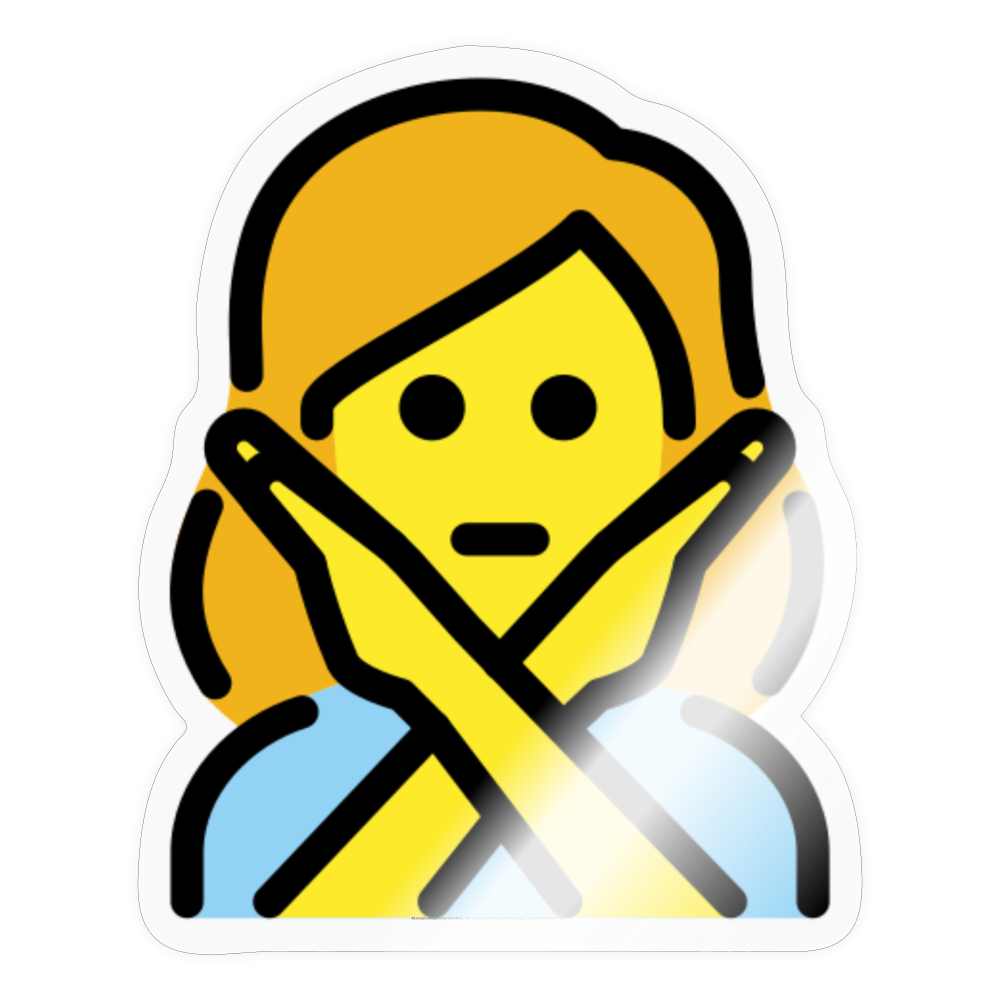 Woman Gesturing NO Moji Sticker - Emoji.Express - transparent glossy
