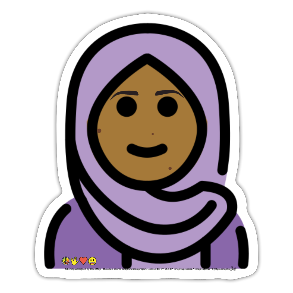 Emoji Expression: Malala Moji Sticker - Emoji.Express - white matte