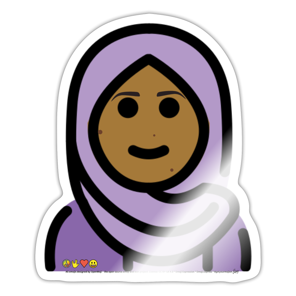 Emoji Expression: Malala Moji Sticker - Emoji.Express - white glossy